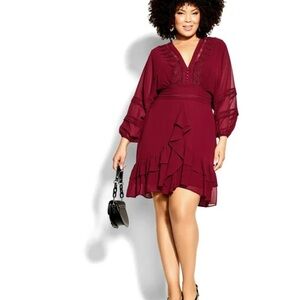 Elegant Burgundy Dress